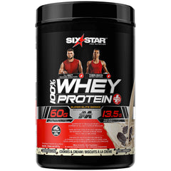 Six Star Whey Protein Powder Plus - Ultimate Muscle Building Formula with Whey Protein Isolate & Peptides - 30g of Protein & 6.6g of BCAA - Cookies and Cream Flavor, 19 Servings (Pack of 1)
