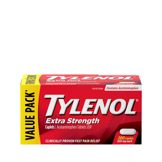 Tylenol Extra Strength, VALUE PACK For Pain Relief, Headache Relief, and Reducing Fever, 500 mg Acetaminophen 200 Caplets