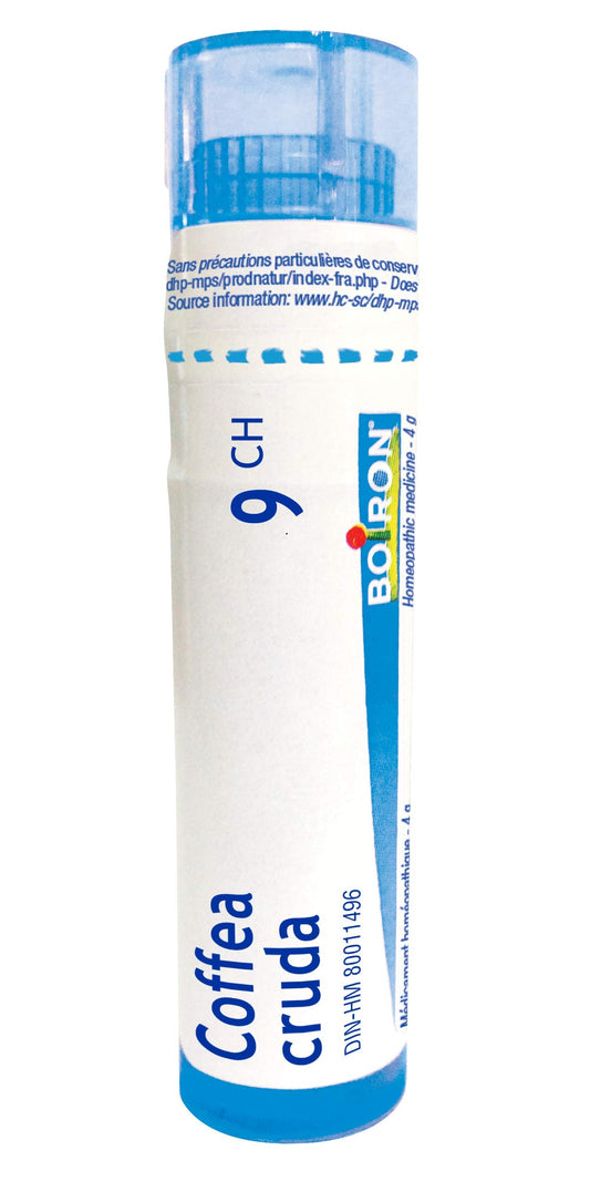 Boiron Coffea cruda 9ch,Homeopathic medicine. Each tube contains 4 g (approximately 80 pellets)