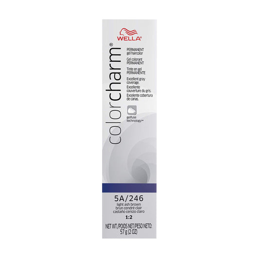 COLORCHARM Permanent Gel| Hair Color for Gray Coverage| 5A Light Ash Brown| 2 Fl oz.