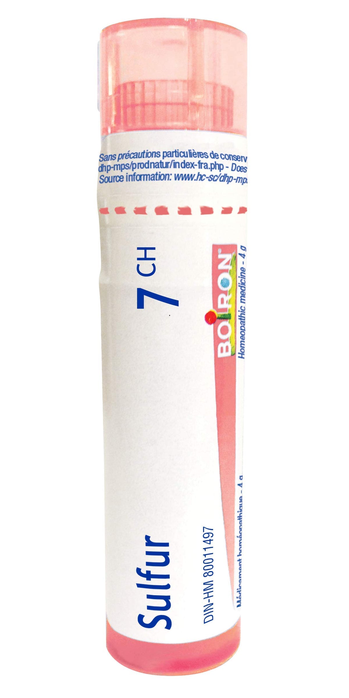 Boiron Sulfur 7ch,Homeopathic medicine. Each tube contains 4 g (approximately 80 pellets)