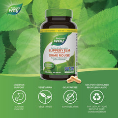 Nature's Way Slippery Elm Bark – Herbal Supplement to Soothe Inflammation of the Gastrointestinal (GI) Tract – Non-GMO, 180 Vegetarian Capsules, Value Size