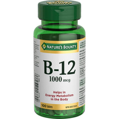 NATURE'S BOUNTY Vitamin B-12, 1000 mcg, Helps Energy Metabolism, Helps Red Blood Cell Formation, Prevents Vitamin B-12 Deficiencies, Supports Immune System, Tablets, 57.7 g