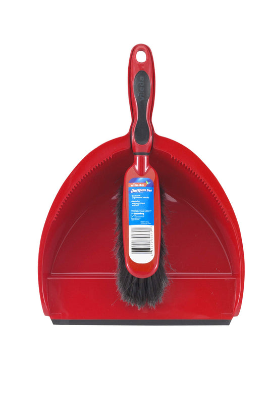 Vileda Clip-On Dustpan Set with Handheld Brush