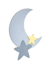 Little Love by NoJo Separates Collection Star and Moon Shaped Wall Art, Grey