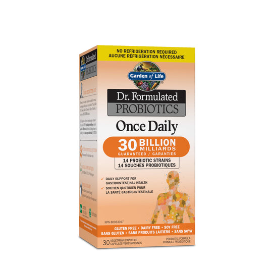 Garden of Life - Dr. Formulated Probiotics Once Daily | Daily Support for Gastrointestinal Health | 30 Billion CFU + 14 Probiotic Strains | Shelf Stable | Gluten Free, Dairy Free, Non-GMO
