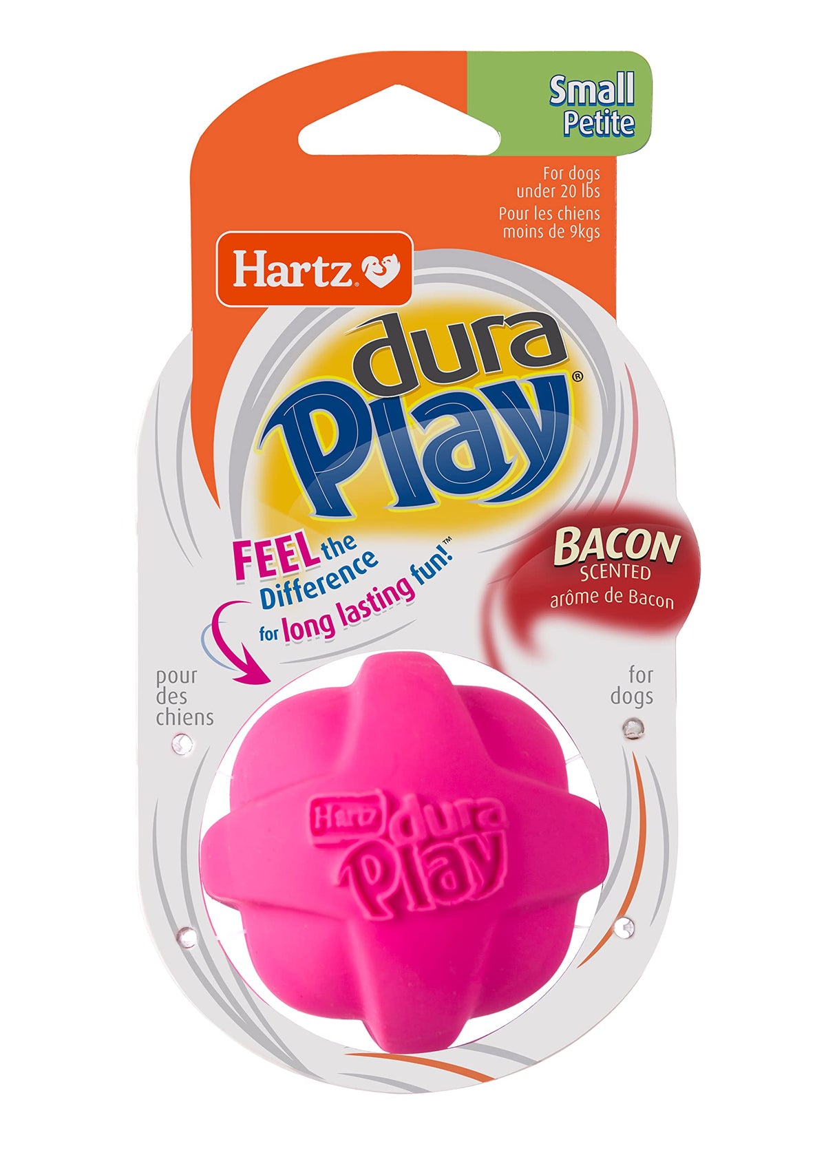 Hartz Dura Play Bacon Scented Ball Dog Toy - Small