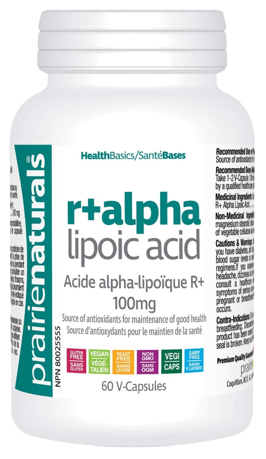 Prairie Naturals R(+) alpha lipoic acid 100 mg vcaps, 60 Count