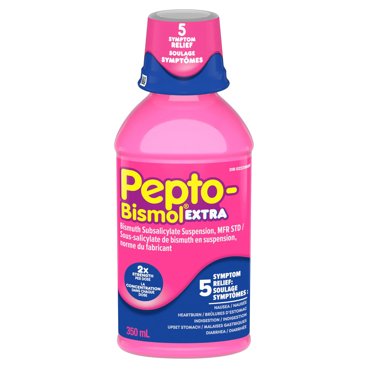 Pepto Bismol Extra Strength Liquid, 2X Concentrated Formula, Upset Stomach Relief, Diarrhea Relief, Heartburn, Nausea, Indigestion, Upset Stomach, Original Flavour, 12oz /350mL