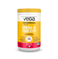 Vega Hello Wellness Spring in Your Step Protein Powder, Vanilla Cappuccino (14 Servings) Plant Based Vegan Protein Powder, 100mg Caffeine, Vitamin D, 390g (Packaging May Vary)