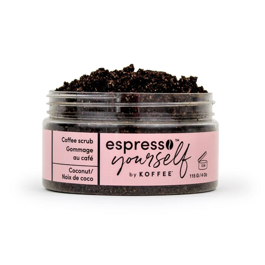 Koffee Beauty Coconut Coffee Scrub - Exfoliating Body And Face Scrub - Polish And Smooth Skin with Ease - Invigorate Senses with Coconut Fragrance Formula - Natural Treatment for Cellulite - 115 g