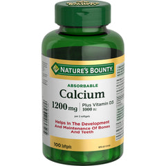 NATURE'S BOUNTY Calcium Plus Vitamin D3, Absorbable, 1200 mg, Helps Bones & Teeth, Softgels, 268 g