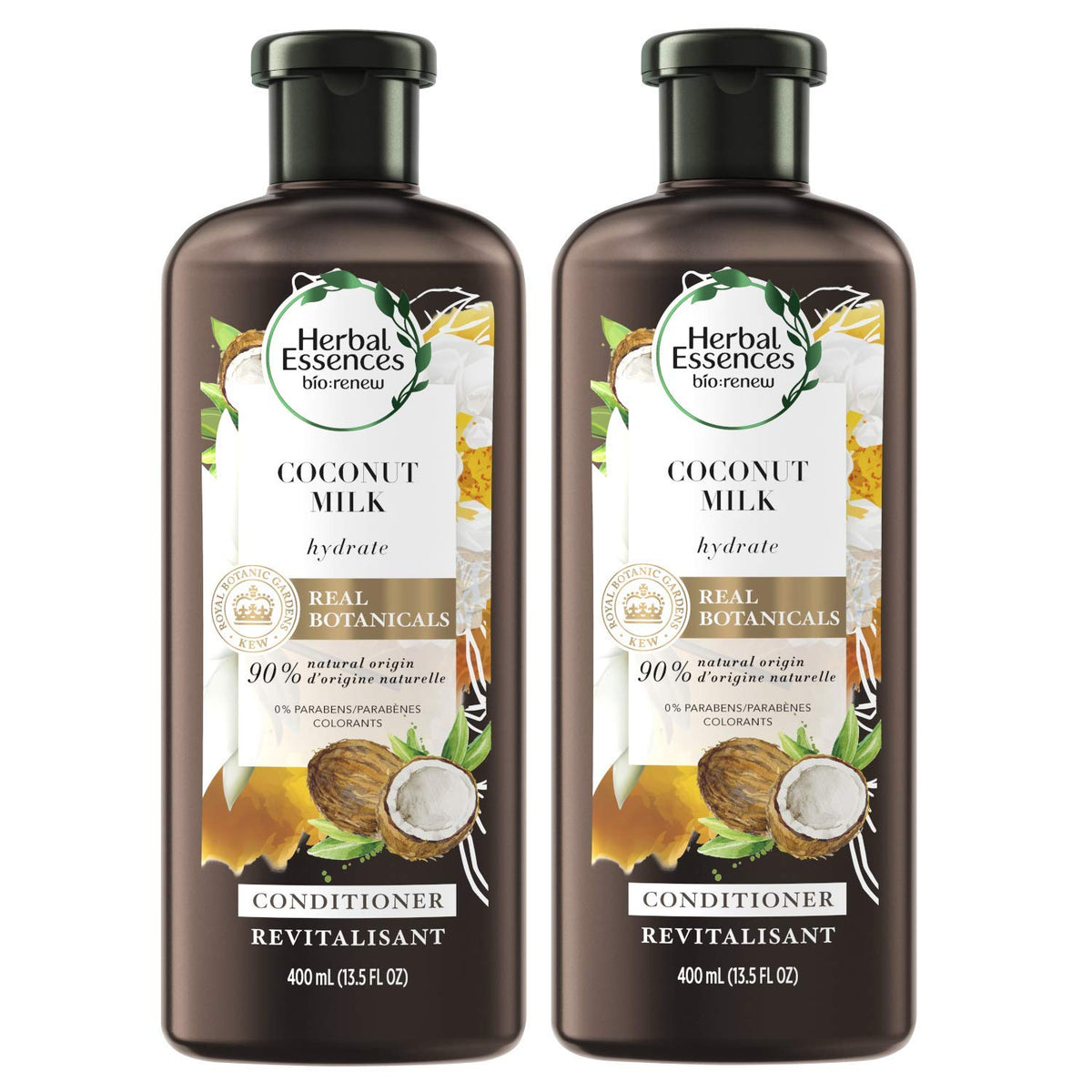 Herbal Essences Coconut Milk Conditioner, 13.5 Fluid Ounces (Pack of 2) - Biorenew, Paraben Free