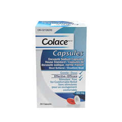 Colace Docusate Sodium Stool Softener Capsules | Treats Occasional Constipation | 60 Count