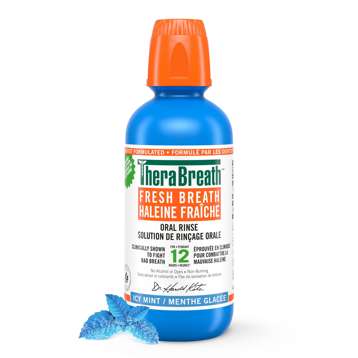 TheraBreath Fresh Breath Oral Rinse - Icy Mint | Fights Bad Breath | Certified Vegan, Gluten-Free, & Kosher | 473ml