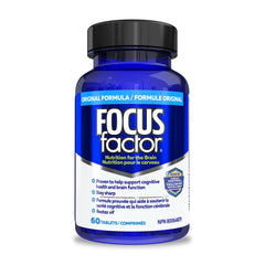 Focus Factor Brain Supplement & Complete Multivitamin (60 Count) with Zinc, Magnesium, Vitamins B6, B12, D, Bacopa Monnieri & Tyrosine to Improve Memory, Concentration and Focus