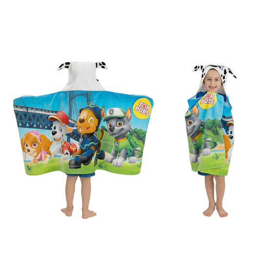 Franco Kids Bath and Beach Hooded Towel Wrap, 24 in x 50 in, Paw Patrol