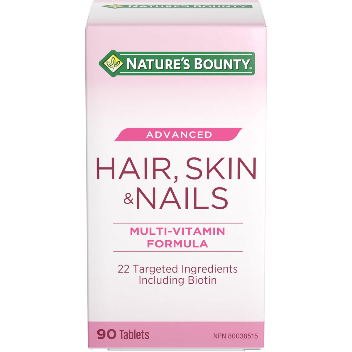 NATURE'S BOUNTY Hair, Skin & Nails Advanced, Maintains Structure Of Hair, Skin & Nails, 22 Targeted Ingredients Including Biotin, An antioxidant for the maintenance of good health. Maintain hair, skin and nail structure. Tablets, 163 g