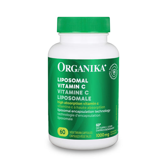 Organika Canadian-Made Liposomal Vitamin C 500mg- High Absoprtion for Superior Bioavailability, Immunity- 60vcaps