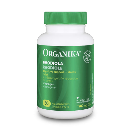 Organika Rhodiola 100mg 6:1 Extract- 3% Rosavins, 1% Salidroside- Adaptogen, Cognition Support, Mental Focus in Response to Stress- 60vcaps