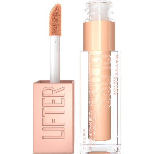 Maybelline New York Lifter Gloss, Hydrating Lip Gloss with Hyaluronic Acid, High Shine for Fuller Looking Lips, XL Wand for One-Swipe Application, Rust, Warm Neutral, 5.4 ml