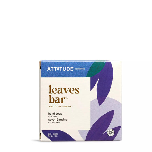 ATTITUDE Soap Bar, Made in Canada, Natural Origin, Nourishing Cleanser for Hands and Body, Repairs and Soothes Dry Skin, Avocado Oil & Shea Butter, Made in Canada, EWG Verified, & Vegan, Sea Salt, 113 g