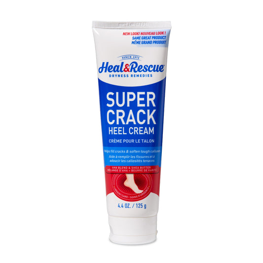 Heal & Rescue Super Crack Foot Cream, Concentrated AHA Blend & Shea Butter, Moisturizes, Exfoliates, Softens & Aids Cracked Heel Repair, 125 g