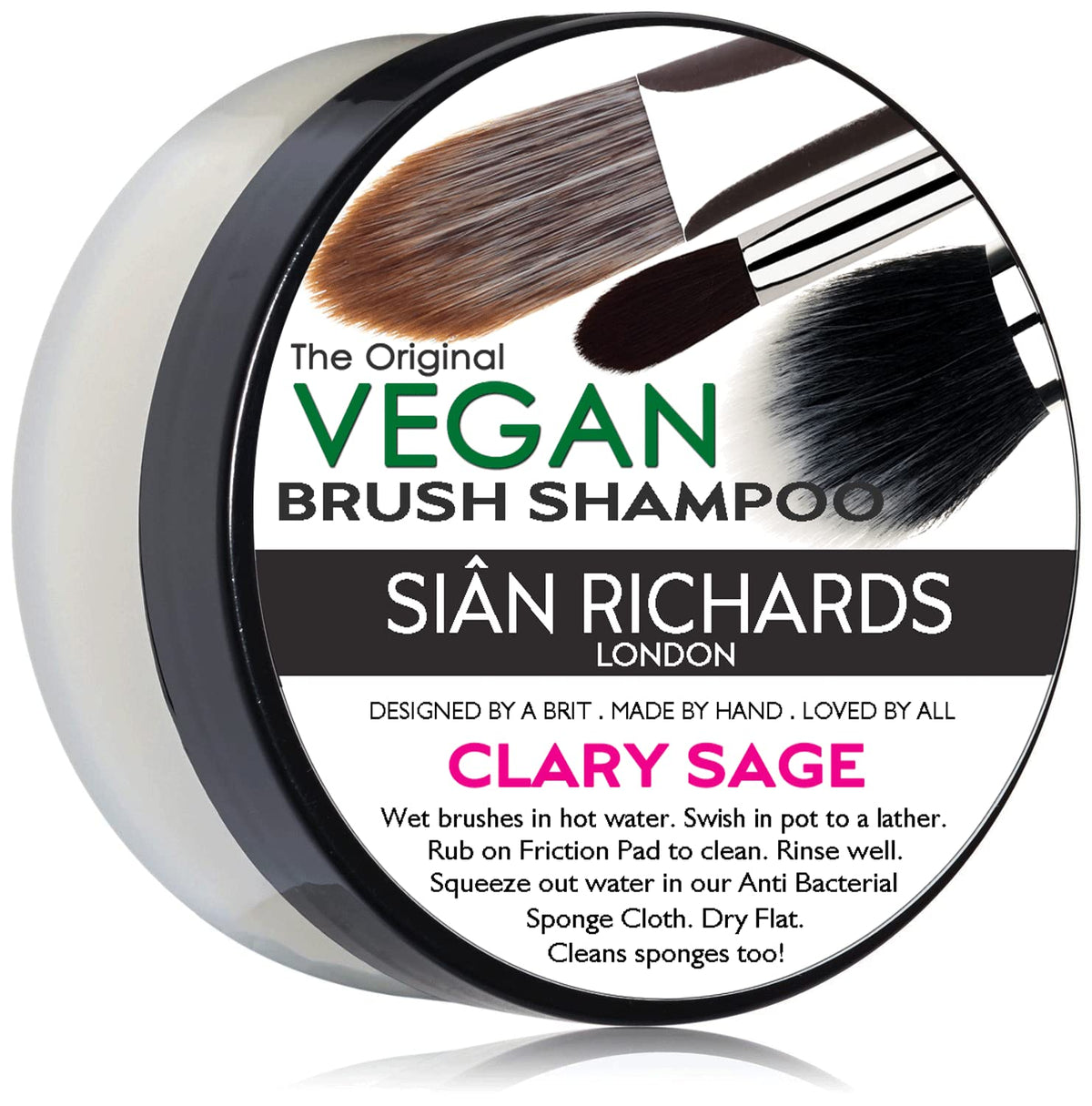 Sian Richards London Vegan Brush Shampoo Clary Sage, 2 Oz