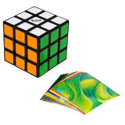 Rubik’s Cube, Original 3x3 Cube with Removable Stickers for Customization in Fun Patterns, Problem-Solving Brain Teaser, Classic Color-Matching Puzzle, Fidget Toy, Sensory Puzzle for Ages 8 & Up