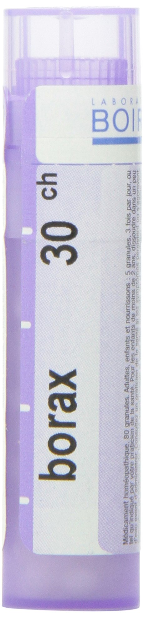 Boiron Borax 30ch,Homeopathic medicine. Each tube contains 4 g (approximately 80 pellets)