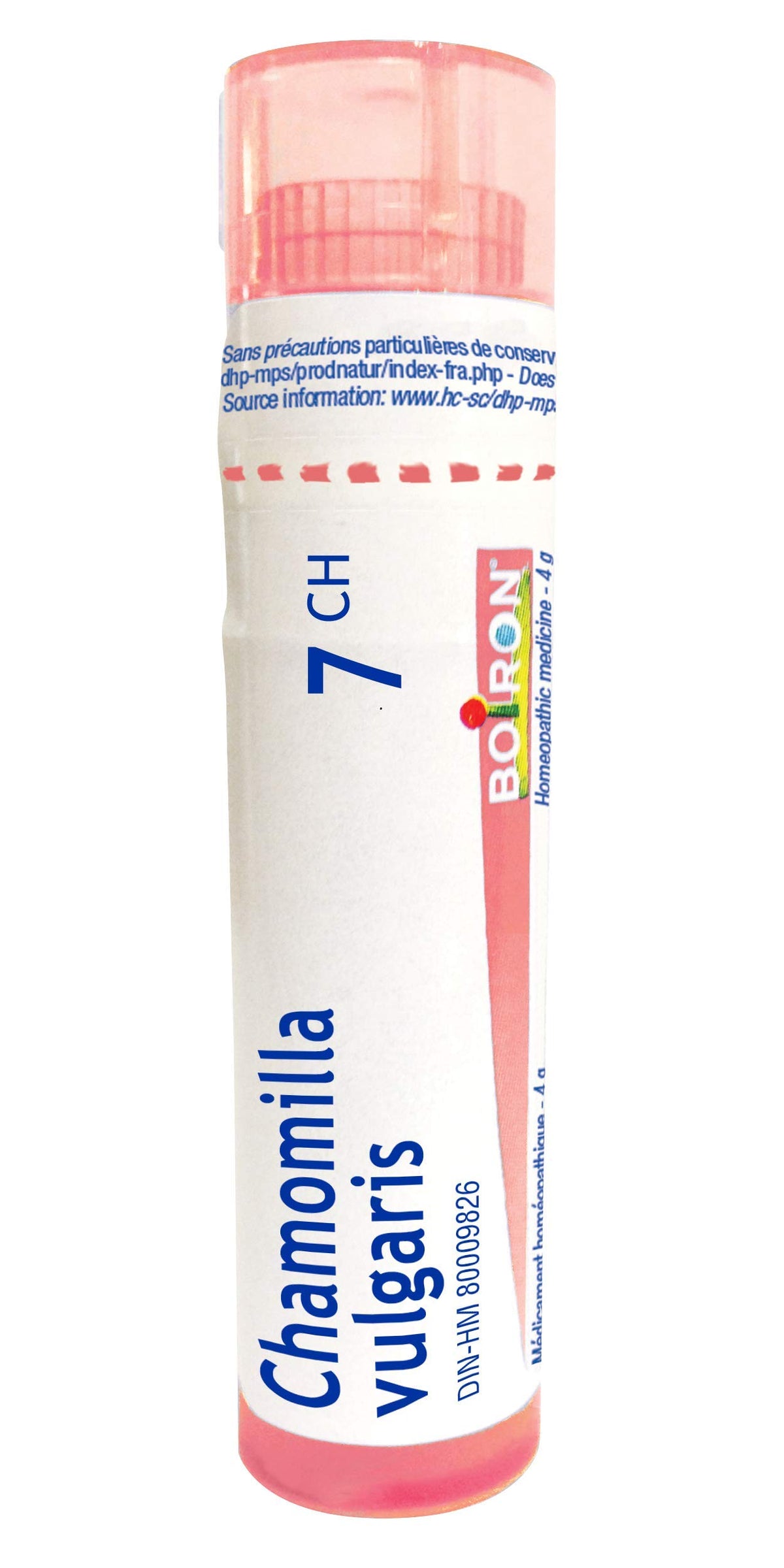 Boiron Chamomilla vulgaris 7ch,Homeopathic medicine. Each tube contains 4 g (approximately 80 pellets)