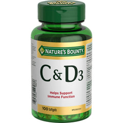 NATURE'S BOUNTY Vitamins C & D3, Supports Immune Function, Provides Antioxidants, Supports Development & Maintenance Of Bones, Cartilage, Teeth & Gums, Helps Metabolize Nutrients, Softgels, 157.1 g