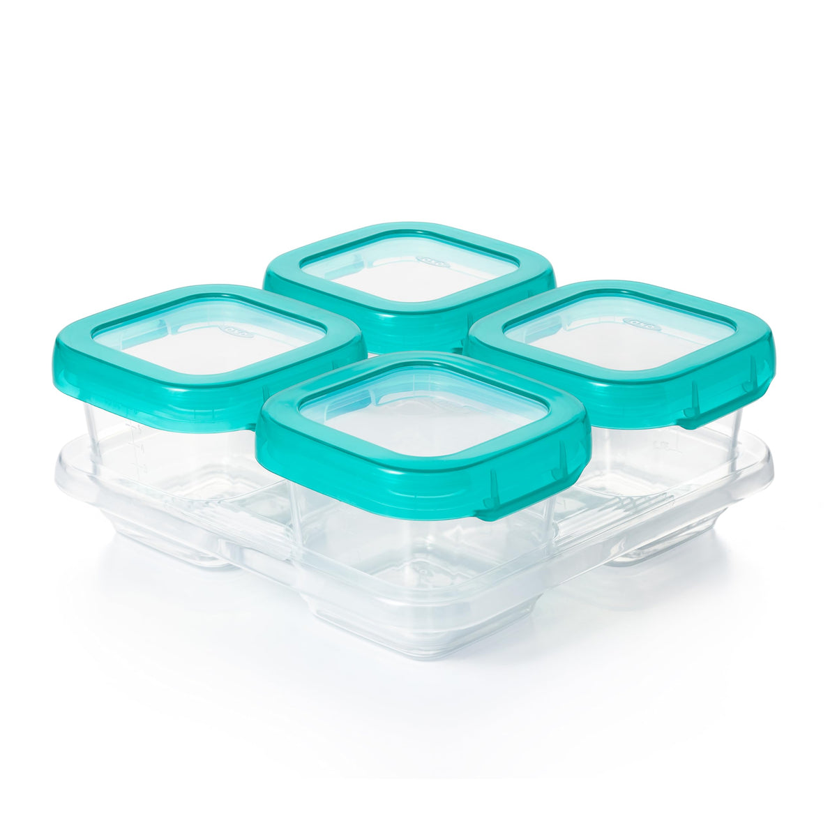 Oxo Tot Baby Blocks Food Storage Containers, Teal, 6 oz (61120200)