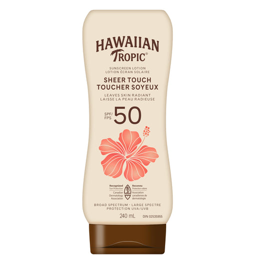Hawaiian Tropic Sheer Touch Lotion Sunscreen SPF 50, 240mL | Hawaiian Tropic Sunscreen SPF 50, Broad Spectrum Sunscreen, Body Sunscreen, 240mL