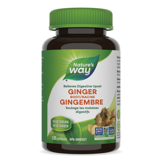 Nature's Way Ginger Root – Traditional Digestive Support Supplement – Helps Relieve Digestive Upset – Gluten Free, Vegetarian, Non-GMO – 100 Capsules