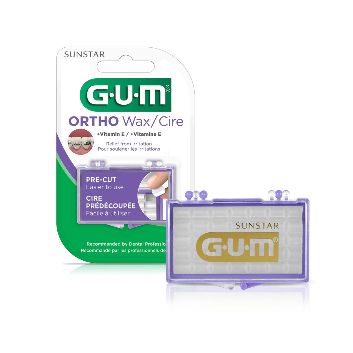 GUM Orthodontic Wax with Vitamin E, for Braces, Wires & Partial Dentures, 35 Pieces