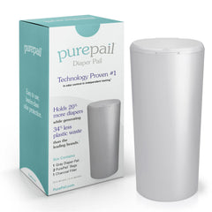 Classic Diaper Pail — Gray — Best in Odor Control with No Added Fragrance — Larger Capacity Holds 20% More Diapers — Greener Solution Generates 34% Less Waste — Cost Effective — No Canisters