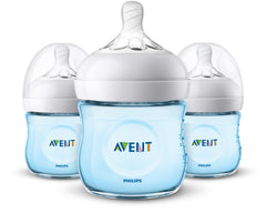 Philips Avent Natural Baby Bottles, Blue, 4oz, 3pk, SCF010/39