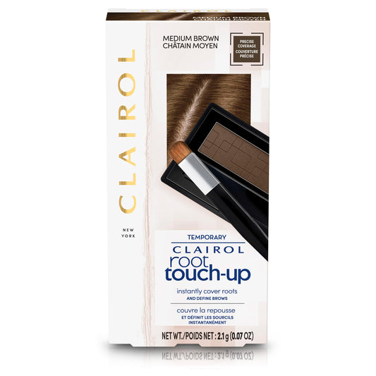 Clairol Root Touch-Up Temporary Root Powder, Medium Brown Hair Color, Pack of 1 - Packaging May Vary