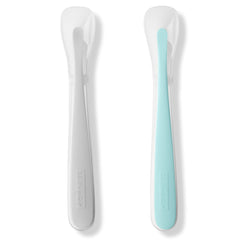 Skip Hop Baby Spoons, Easy-Feed, 2 Pack, Grey/Soft Teal