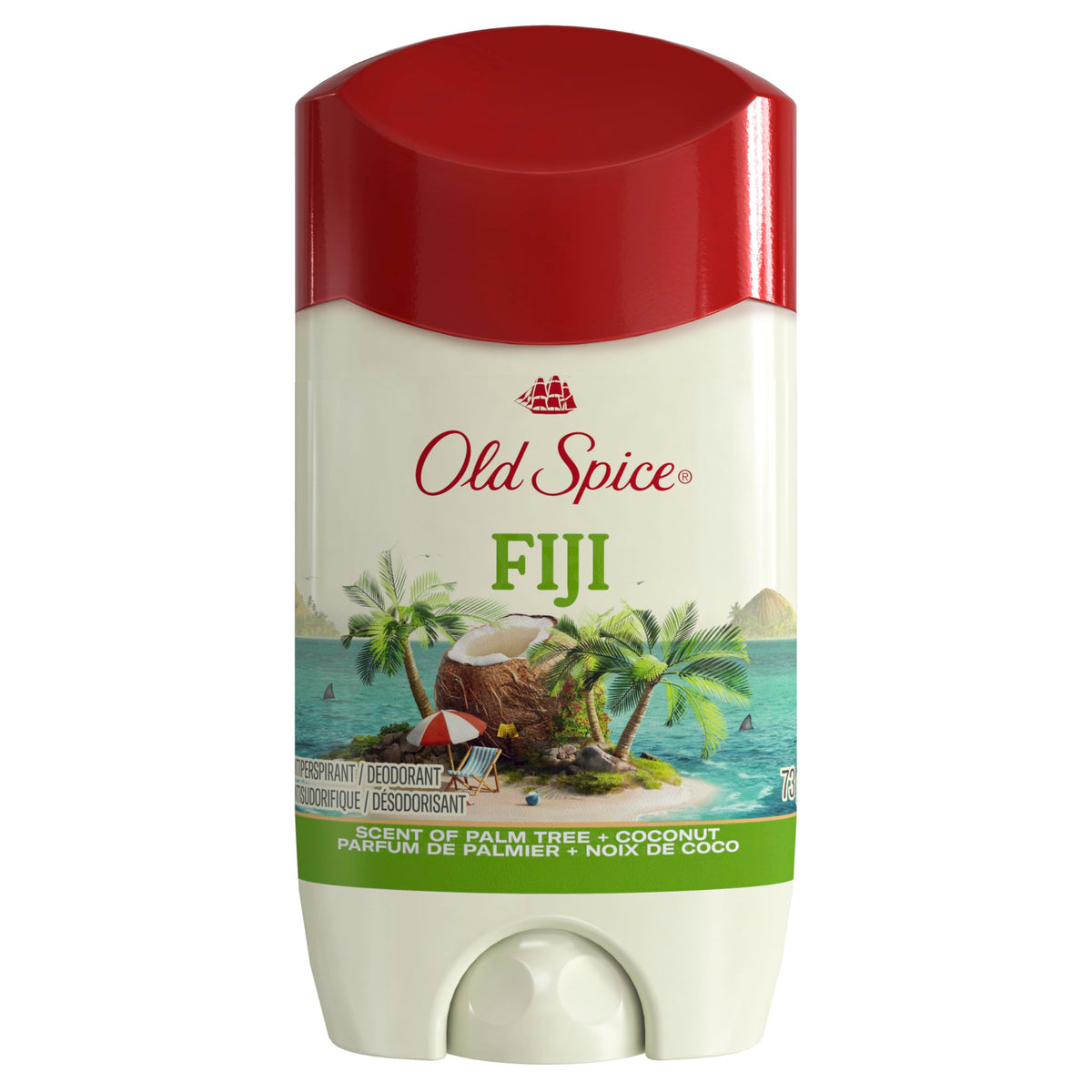 Old Spice Men's Antiperspirant & Deodorant Fiji with Palm Tree, 24/7 Sweat Protection, Gentle on Skin, Long lasting scent, 73 g