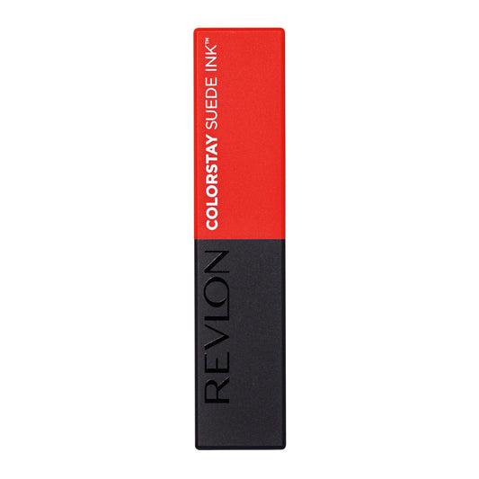 REVLON Lipstick, ColorStay Suede Ink, Built-in Primer, Infused with Vitamin E, Waterproof, Smudgeproof, Matte Color, 007 Feed The Flame (Pack of 1)