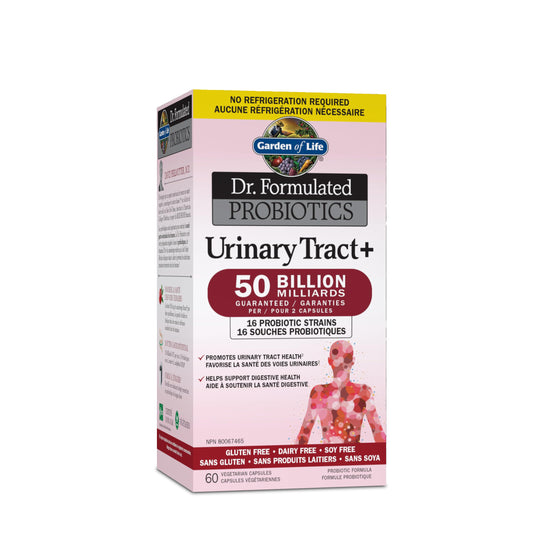 Garden of Life - Dr. Formulated Probiotics Urinary Tract+ | Supports Urinary Tract Health with 500mg of Clinically Studied Organic Pacran® cranberry| 50 Billion CFU + 16 Probiotic Strains | Gluten Free, Dairy Free