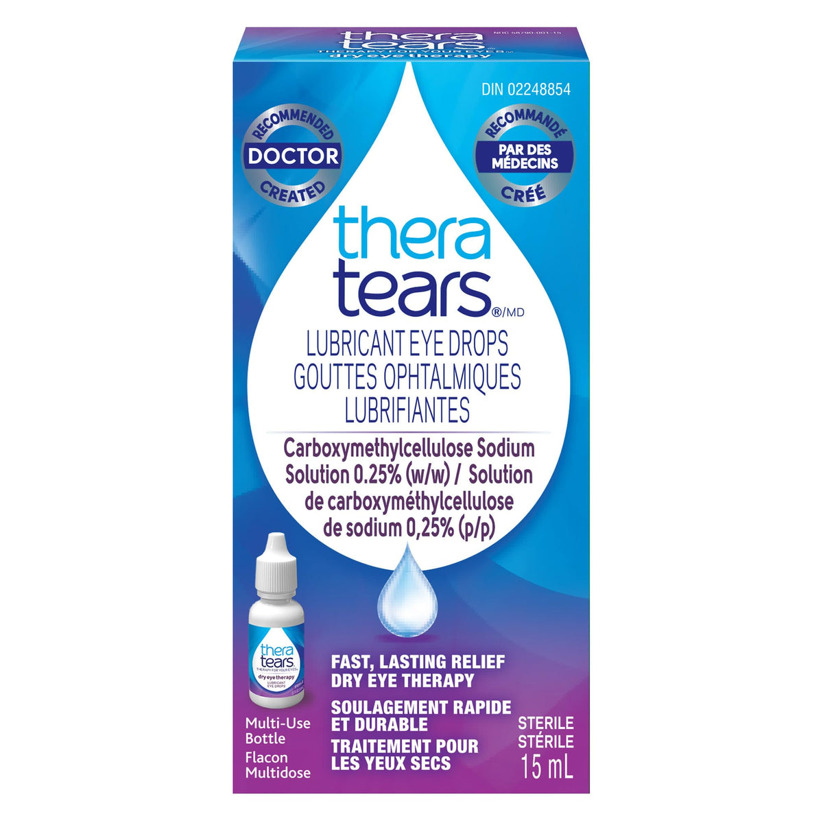 Thera Tears Lubricating Eye Drops for Dry Eyes - 15 ml - Fast, Lasting Eye Treatment