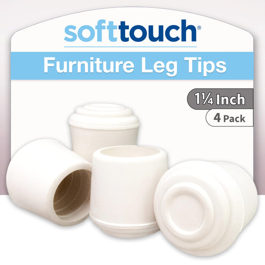 SoftTouch Rubber Leg Tip (4 Piece), 1-1/4", White