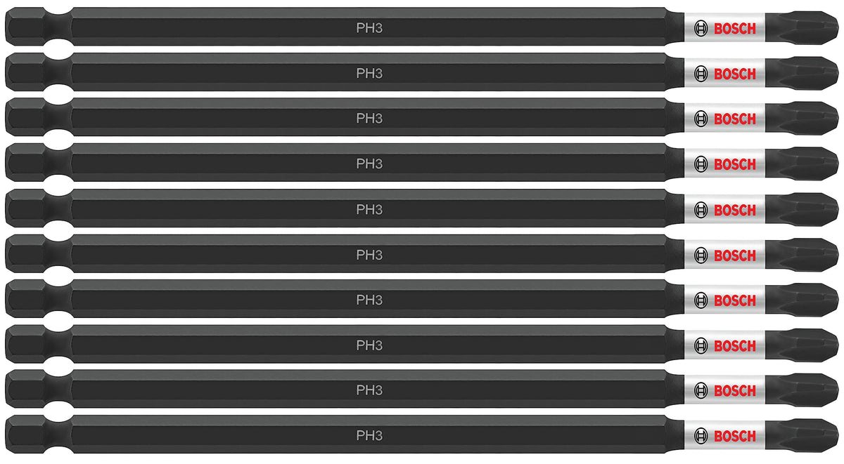 BOSCH ITPH36B 10-Pack 6 in. Phillips #3 Impact Tough Screwdriving Power Bits