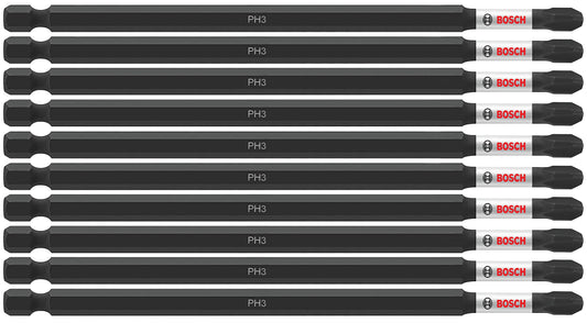 BOSCH ITPH36B 10-Pack 6 in. Phillips #3 Impact Tough Screwdriving Power Bits