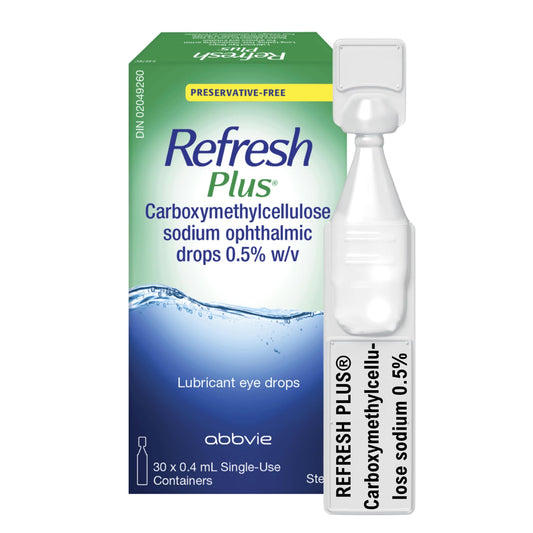 REFRESH PLUS Ophthalmic Solution, Eye Drop for Dry Eye Relief, 30 x 0.4 ml