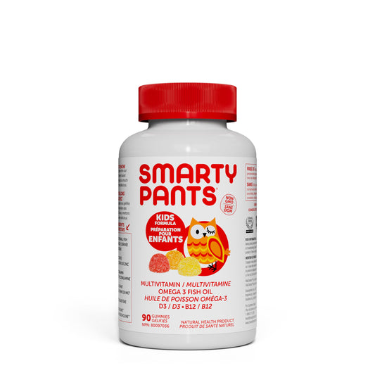 SmartyPants Kids Complete and Fiber Gummy Vitamins: Gluten Free, Multivitamin, CoQ10, Folate (Methylfolate), Vitamin K2, Vitamin D3, Biotin, Methyl B12, Omega 3 DHA/EPA Fish Oil, 90 count (3 Week Supply)