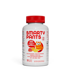 SmartyPants Kids Complete and Fiber Gummy Vitamins: Gluten Free, Multivitamin, CoQ10, Folate (Methylfolate), Vitamin K2, Vitamin D3, Biotin, Methyl B12, Omega 3 DHA/EPA Fish Oil, 90 count (3 Week Supply)